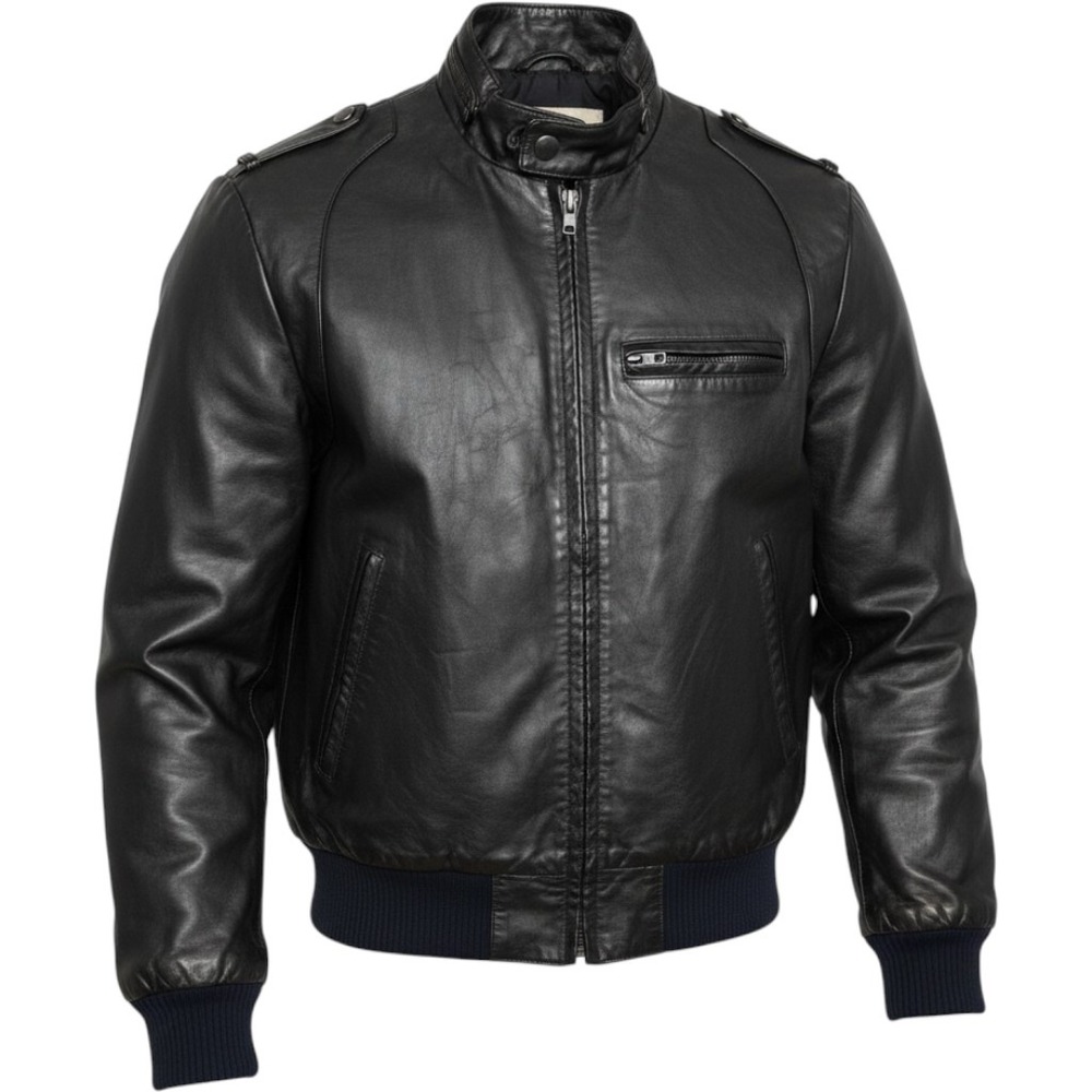 Vintage Wilsons Leather Bomber Jacket Style 4907 Black Zip Moto Gorpcore Size 34